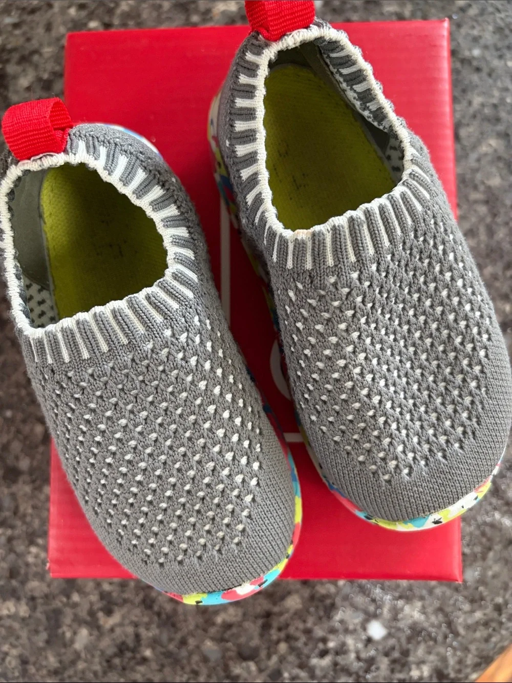 See Kai Run Ryder Knit Flexirun Slip-On Kids Sneakers with Colorful Sole